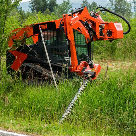 skid steer mounted boom mower|boom attachment for skid loader.